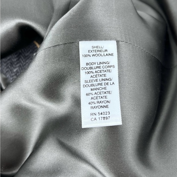 Banana Republic Wool Herringbone Three Button Sport Coat Grey Men’s 42L - Picture 5 of 6